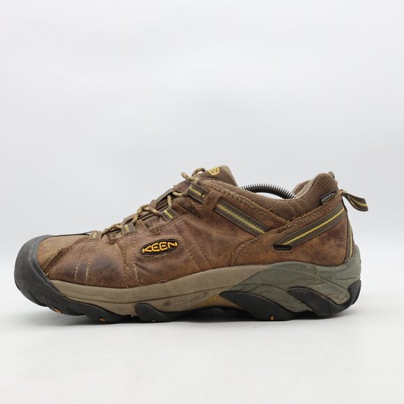 Keen Targhee II Men's 12 Brown Leather Low Top Lace Up Waterproof Hiking Boots - Picture 4 of 12